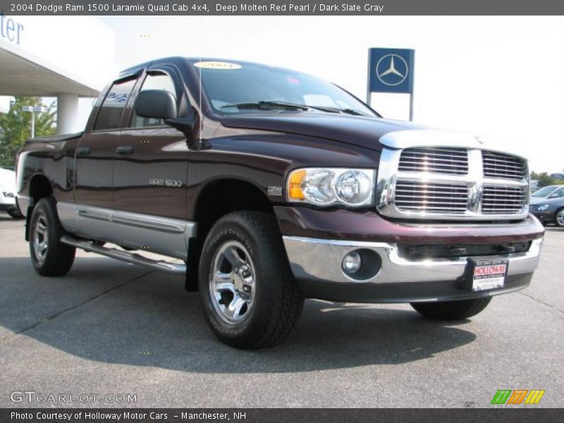 Deep Molten Red Pearl / Dark Slate Gray 2004 Dodge Ram 1500 Laramie Quad Cab 4x4