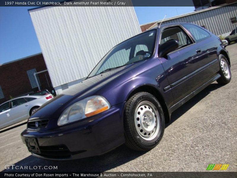 Dark Amethyst Pearl Metallic / Gray 1997 Honda Civic CX Hatchback