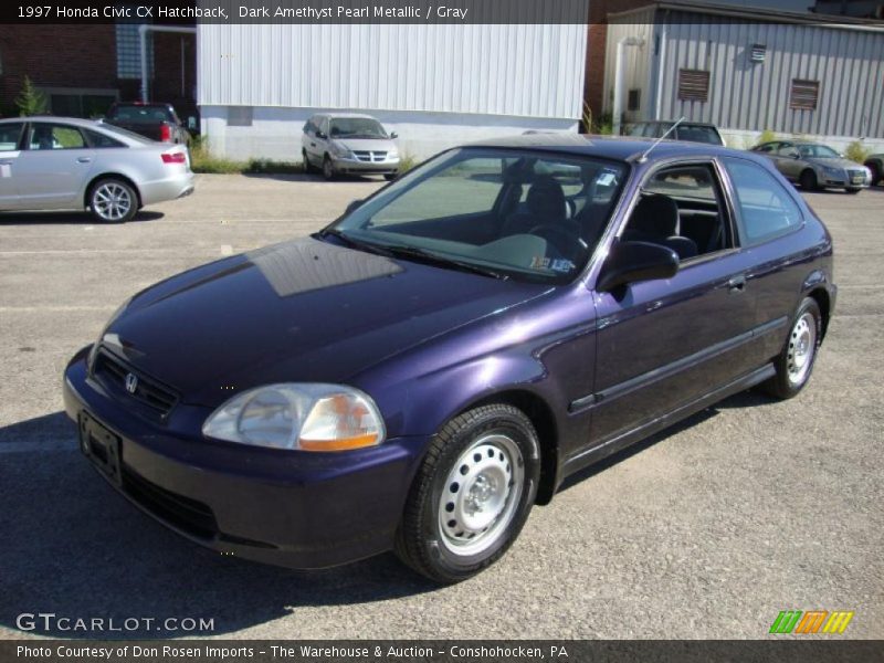 Dark Amethyst Pearl Metallic / Gray 1997 Honda Civic CX Hatchback
