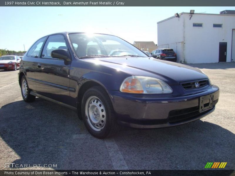 Dark Amethyst Pearl Metallic / Gray 1997 Honda Civic CX Hatchback