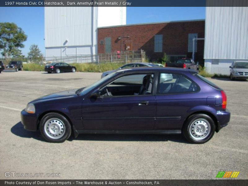 Dark Amethyst Pearl Metallic / Gray 1997 Honda Civic CX Hatchback