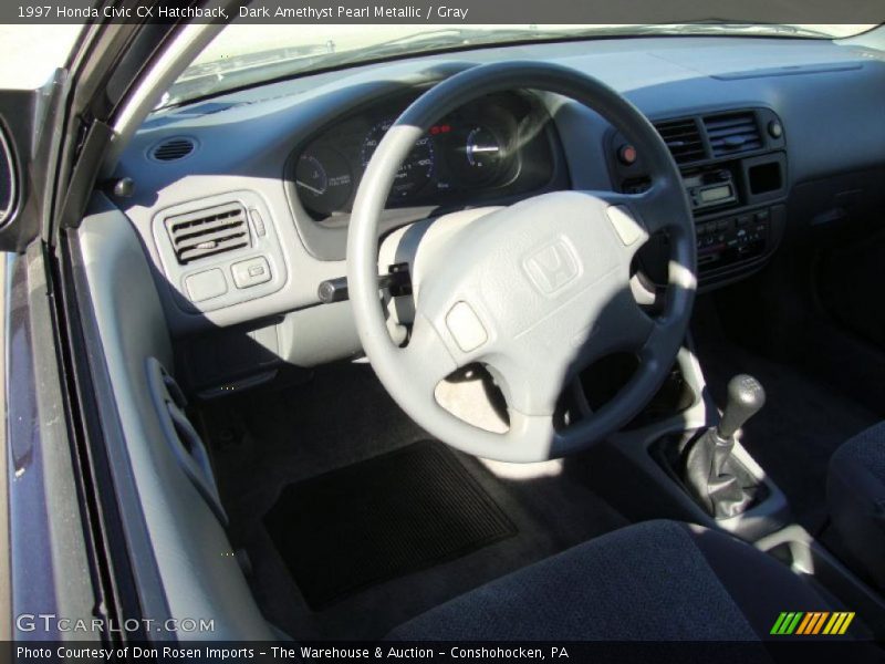 Dark Amethyst Pearl Metallic / Gray 1997 Honda Civic CX Hatchback