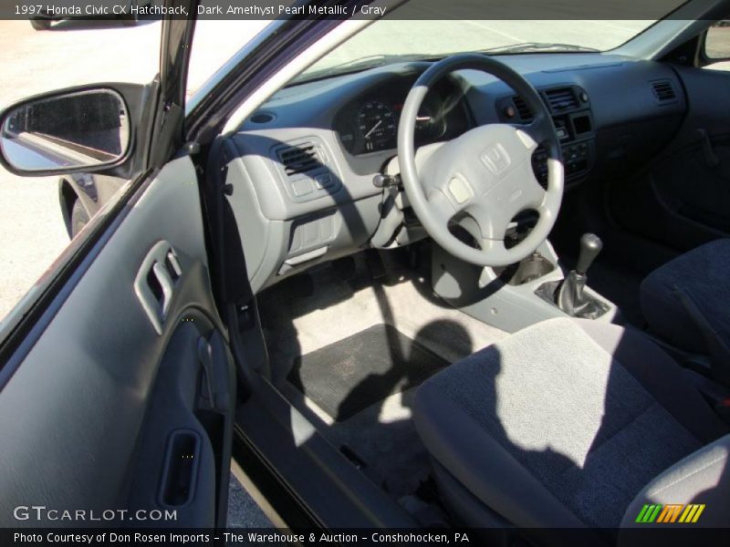 Dark Amethyst Pearl Metallic / Gray 1997 Honda Civic CX Hatchback