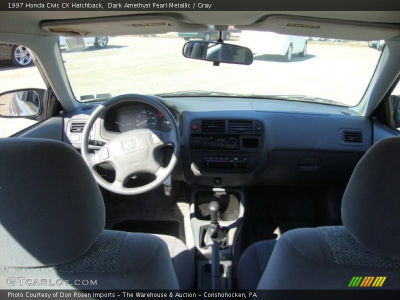 Dark Amethyst Pearl Metallic / Gray 1997 Honda Civic CX Hatchback