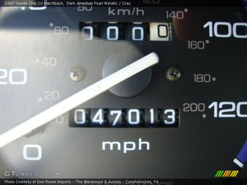 Dark Amethyst Pearl Metallic / Gray 1997 Honda Civic CX Hatchback