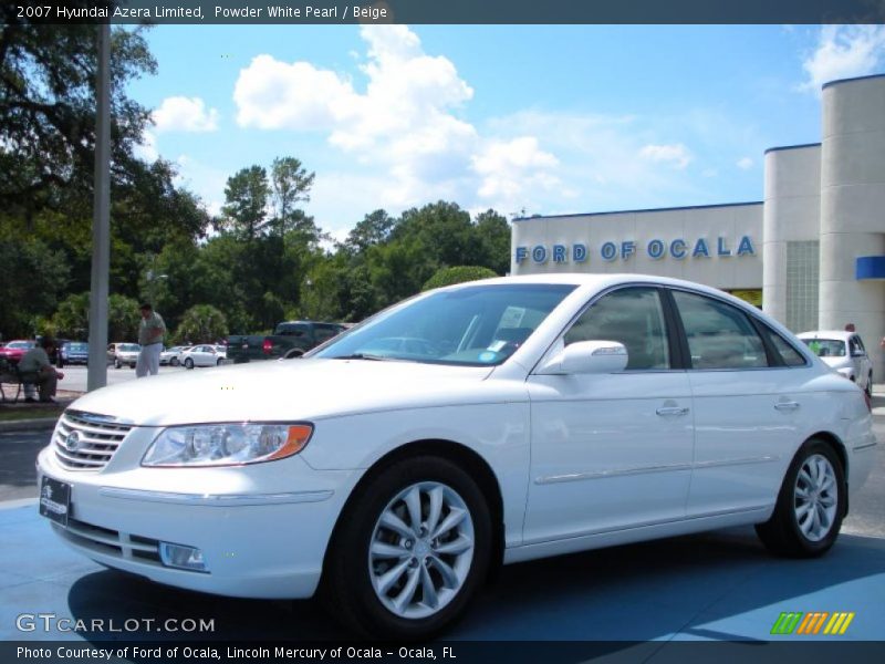 Powder White Pearl / Beige 2007 Hyundai Azera Limited