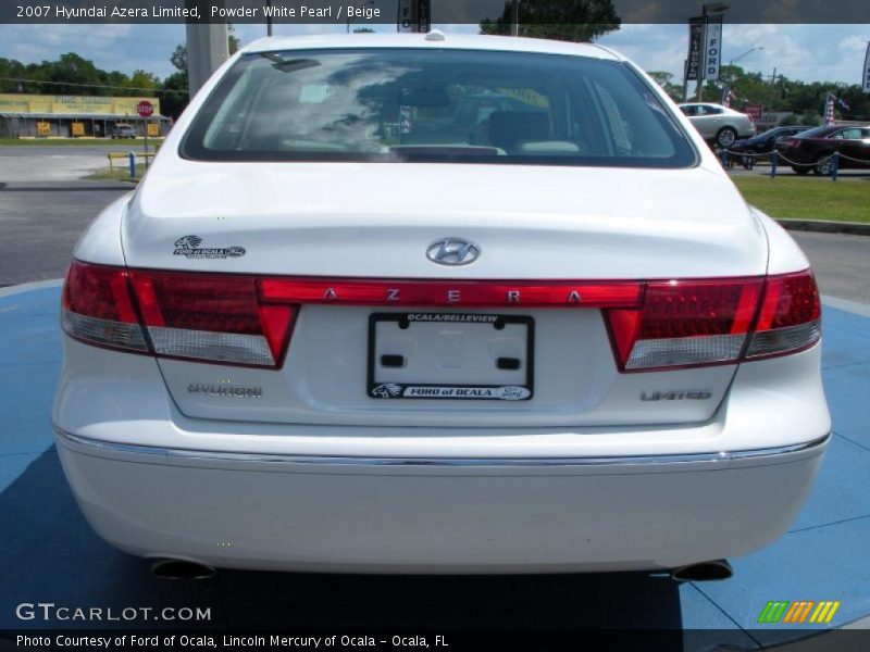 Powder White Pearl / Beige 2007 Hyundai Azera Limited