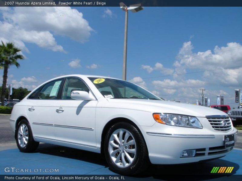 Powder White Pearl / Beige 2007 Hyundai Azera Limited