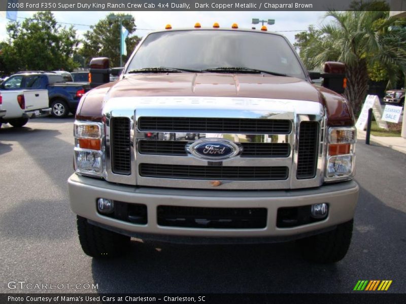 Dark Copper Metallic / Chaparral Brown 2008 Ford F350 Super Duty King Ranch Crew Cab 4x4 Dually