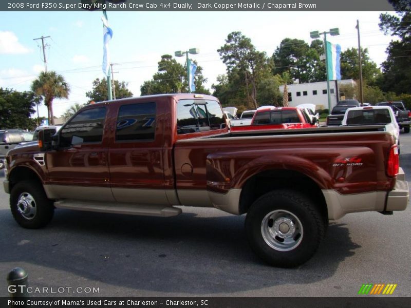 Dark Copper Metallic / Chaparral Brown 2008 Ford F350 Super Duty King Ranch Crew Cab 4x4 Dually