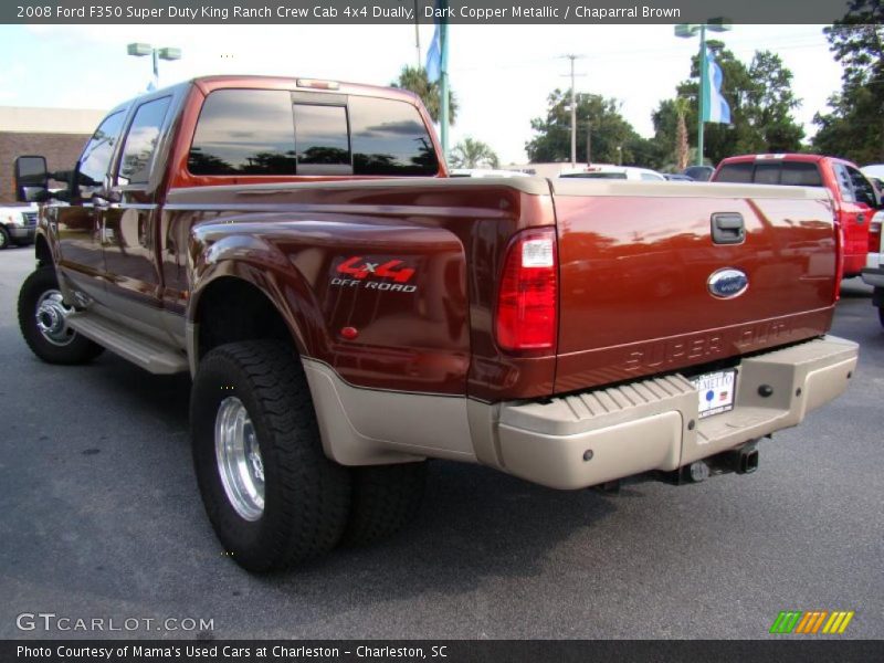 Dark Copper Metallic / Chaparral Brown 2008 Ford F350 Super Duty King Ranch Crew Cab 4x4 Dually