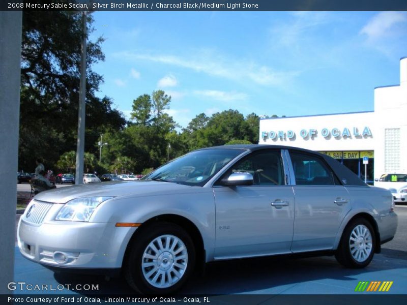 Silver Birch Metallic / Charcoal Black/Medium Light Stone 2008 Mercury Sable Sedan