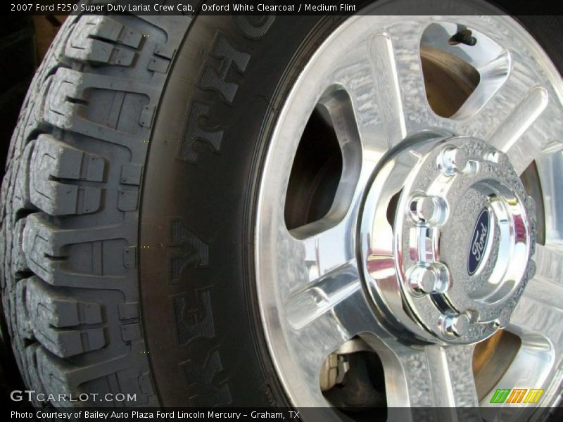 Oxford White Clearcoat / Medium Flint 2007 Ford F250 Super Duty Lariat Crew Cab
