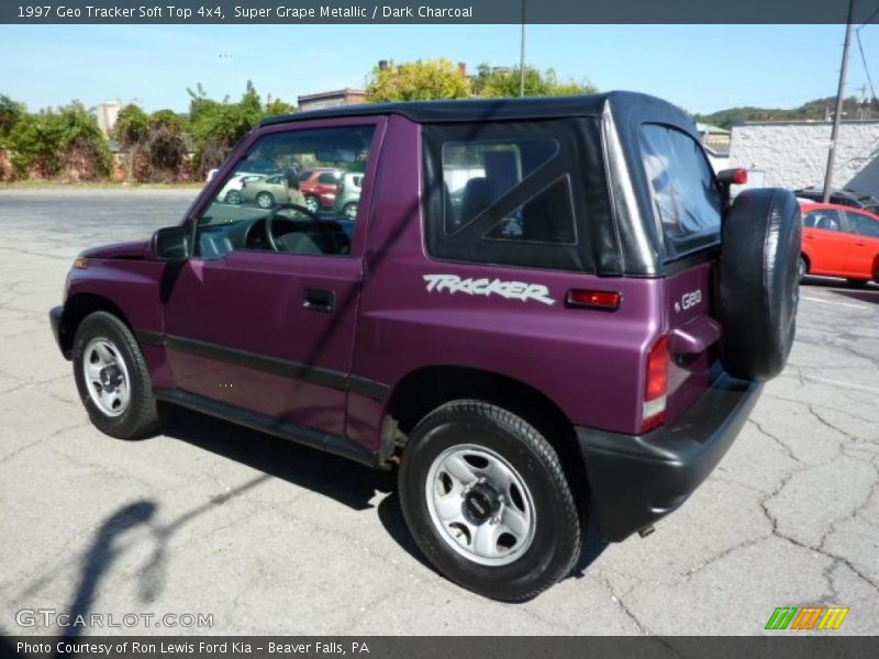 Super Grape Metallic / Dark Charcoal 1997 Geo Tracker Soft Top 4x4