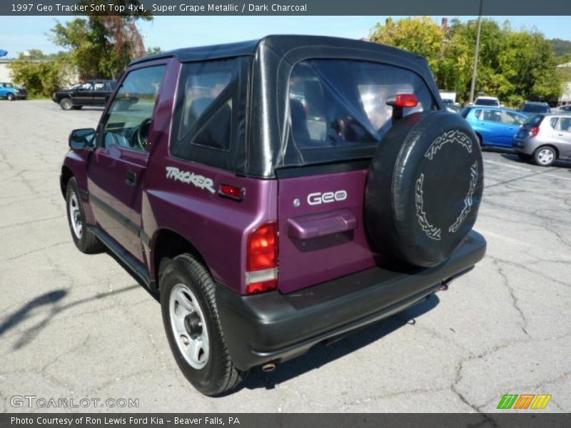 Super Grape Metallic / Dark Charcoal 1997 Geo Tracker Soft Top 4x4