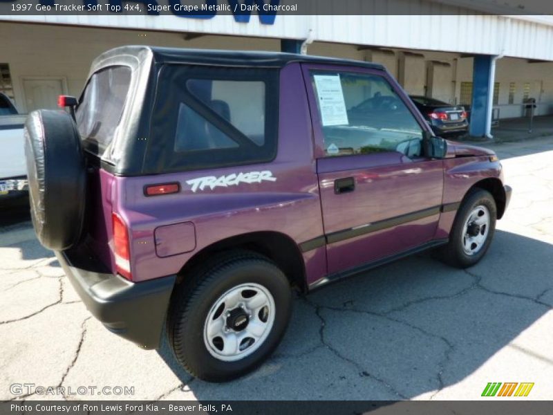 Super Grape Metallic / Dark Charcoal 1997 Geo Tracker Soft Top 4x4