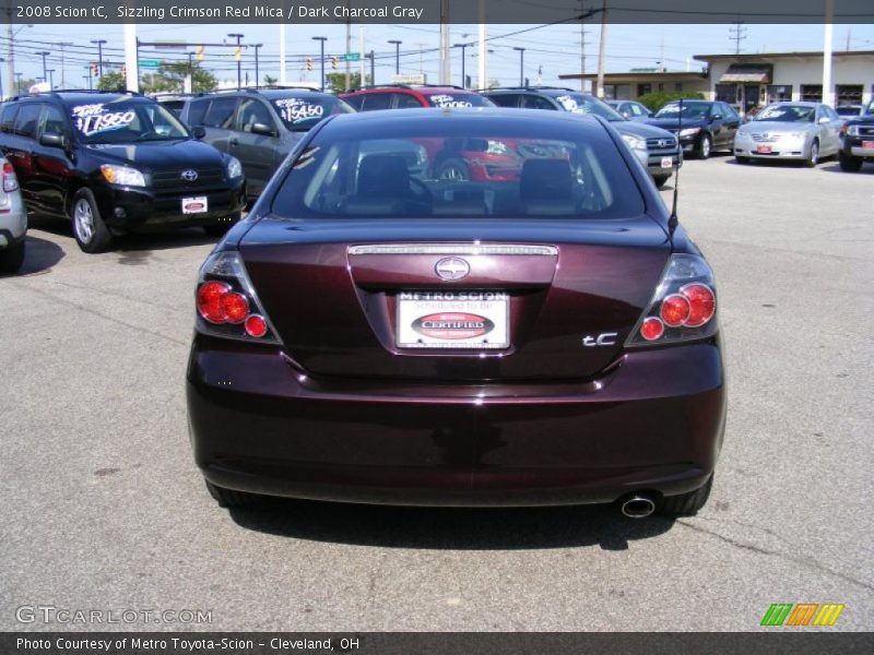 Sizzling Crimson Red Mica / Dark Charcoal Gray 2008 Scion tC