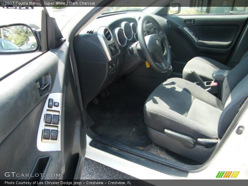 Super White / Dark Charcoal 2007 Toyota Matrix