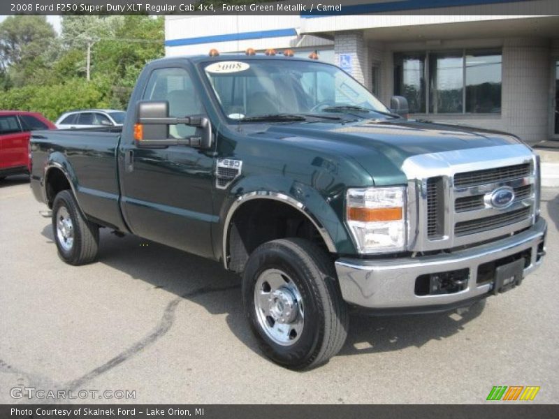 Forest Green Metallic / Camel 2008 Ford F250 Super Duty XLT Regular Cab 4x4