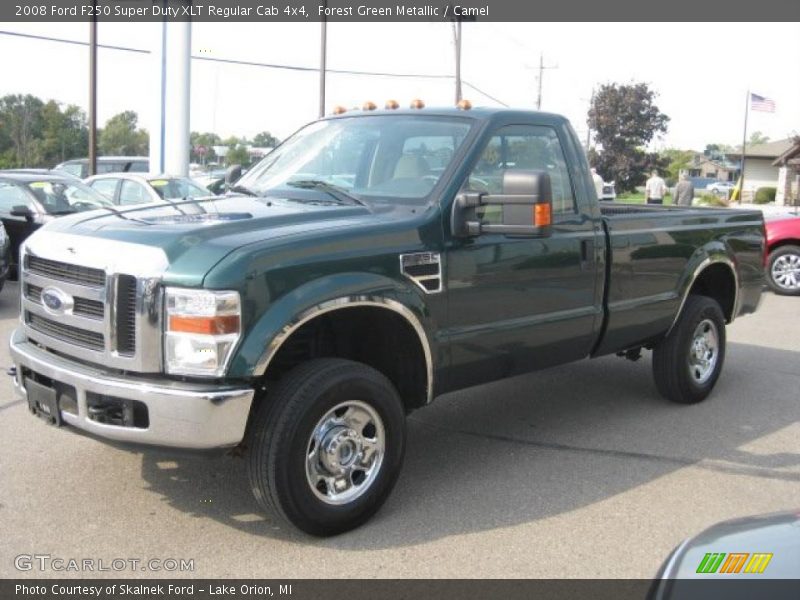 Forest Green Metallic / Camel 2008 Ford F250 Super Duty XLT Regular Cab 4x4