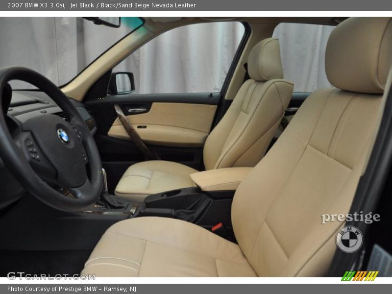 Jet Black / Black/Sand Beige Nevada Leather 2007 BMW X3 3.0si