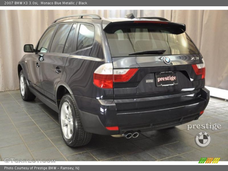 Monaco Blue Metallic / Black 2007 BMW X3 3.0si