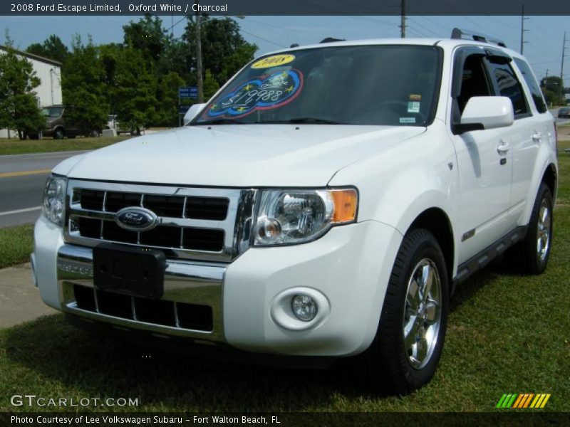 Oxford White / Charcoal 2008 Ford Escape Limited