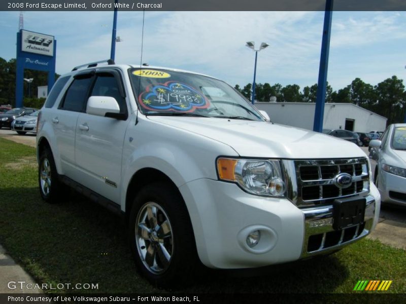 Oxford White / Charcoal 2008 Ford Escape Limited