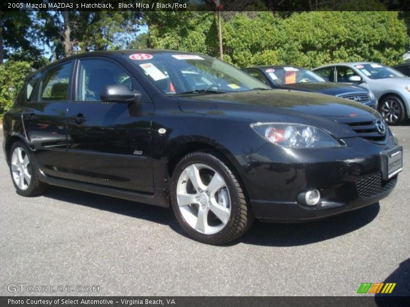 Black Mica / Black/Red 2005 Mazda MAZDA3 s Hatchback
