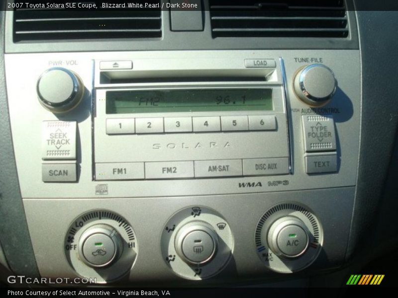 Blizzard White Pearl / Dark Stone 2007 Toyota Solara SLE Coupe