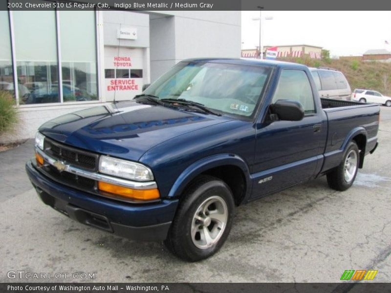 Indigo Blue Metallic / Medium Gray 2002 Chevrolet S10 LS Regular Cab