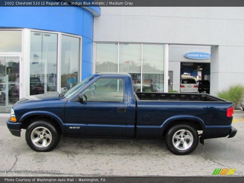 Indigo Blue Metallic / Medium Gray 2002 Chevrolet S10 LS Regular Cab