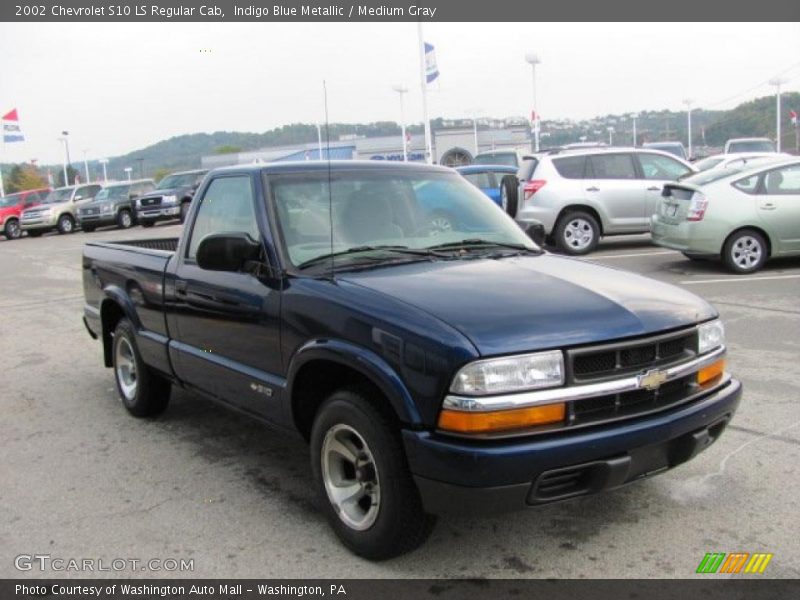 Indigo Blue Metallic / Medium Gray 2002 Chevrolet S10 LS Regular Cab