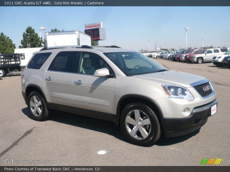 Gold Mist Metallic / Cashmere 2011 GMC Acadia SLT AWD