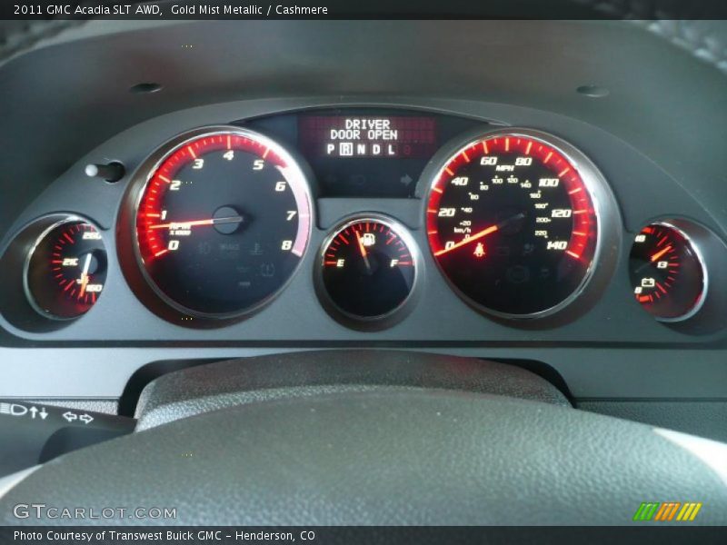Gold Mist Metallic / Cashmere 2011 GMC Acadia SLT AWD