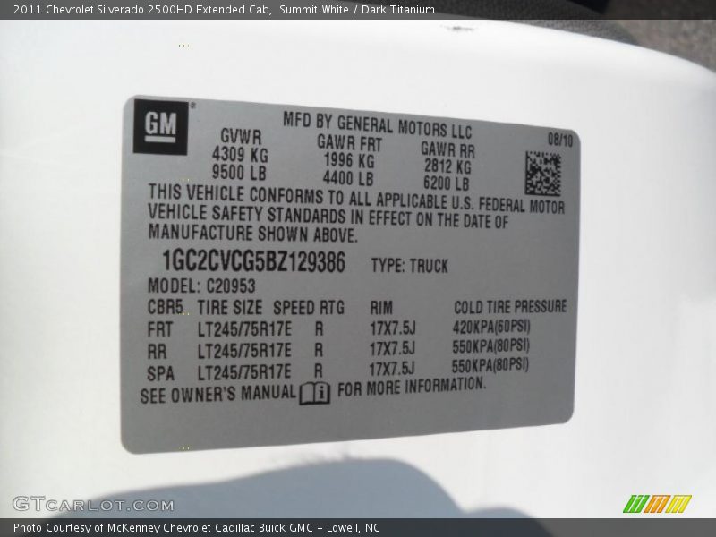 Summit White / Dark Titanium 2011 Chevrolet Silverado 2500HD Extended Cab