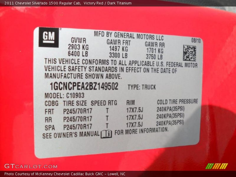 Victory Red / Dark Titanium 2011 Chevrolet Silverado 1500 Regular Cab