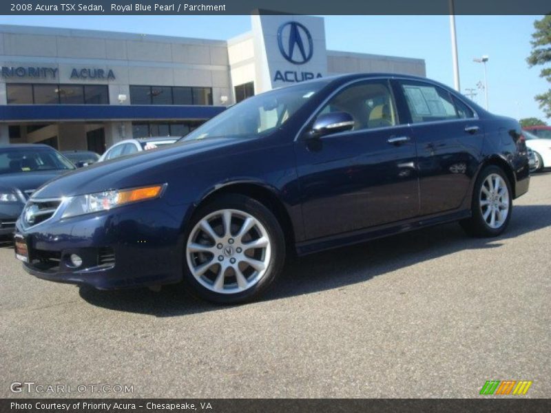 Royal Blue Pearl / Parchment 2008 Acura TSX Sedan