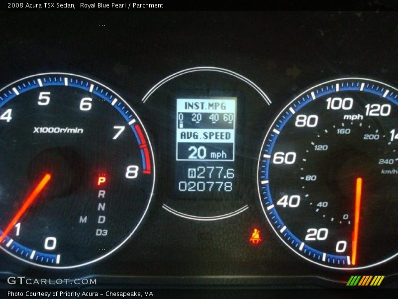 Royal Blue Pearl / Parchment 2008 Acura TSX Sedan