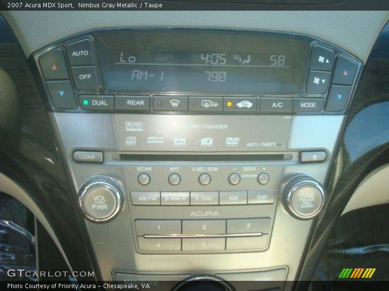 Nimbus Gray Metallic / Taupe 2007 Acura MDX Sport