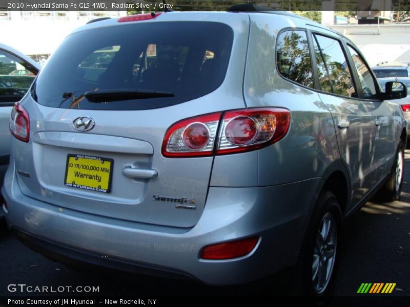 Radiant Silver / Gray 2010 Hyundai Santa Fe GLS 4WD