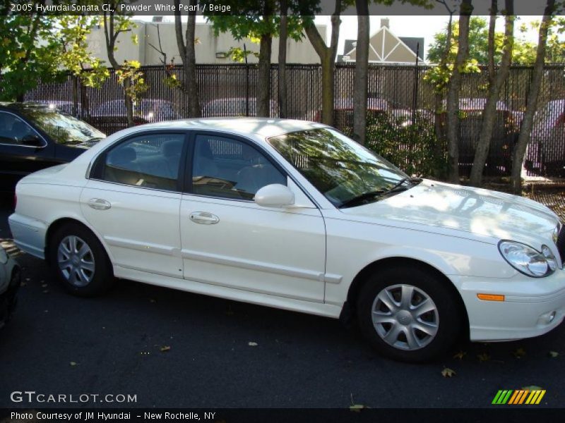 Powder White Pearl / Beige 2005 Hyundai Sonata GL