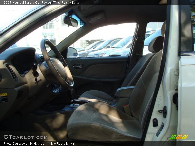 Powder White Pearl / Beige 2005 Hyundai Sonata GL