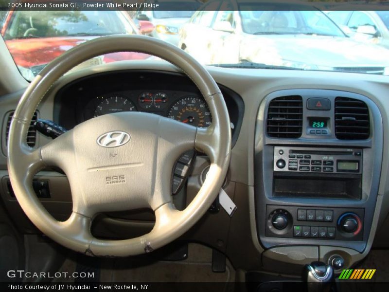 Powder White Pearl / Beige 2005 Hyundai Sonata GL