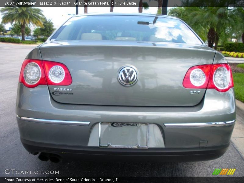Granite Green Metallic / Pure Beige 2007 Volkswagen Passat 2.0T Sedan