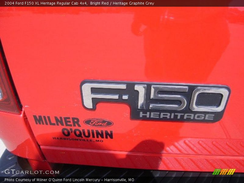 Bright Red / Heritage Graphite Grey 2004 Ford F150 XL Heritage Regular Cab 4x4
