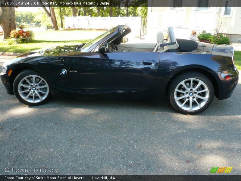 Monaco Blue Metallic / Beige 2006 BMW Z4 3.0si Roadster