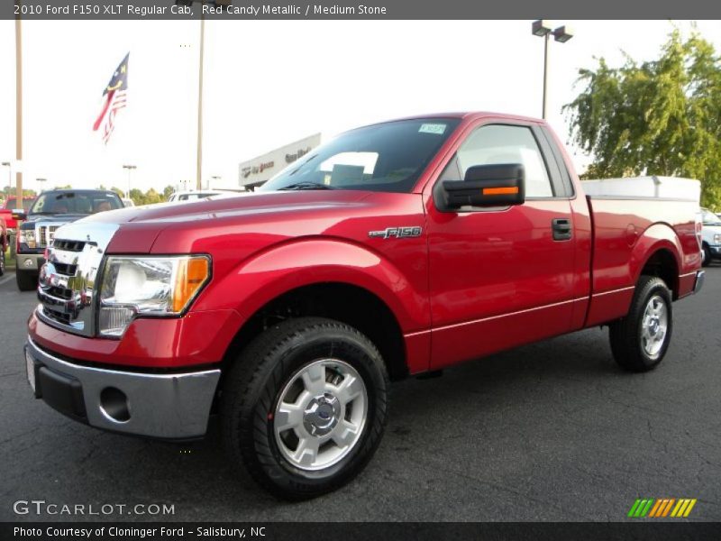 Red Candy Metallic / Medium Stone 2010 Ford F150 XLT Regular Cab