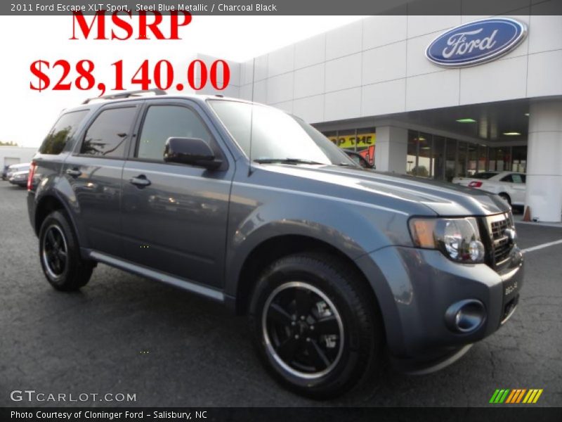 Steel Blue Metallic / Charcoal Black 2011 Ford Escape XLT Sport