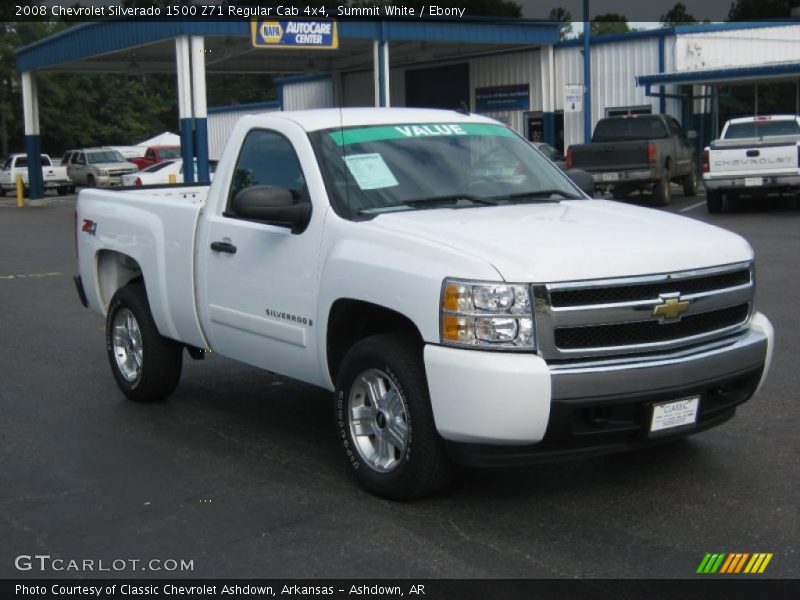 Summit White / Ebony 2008 Chevrolet Silverado 1500 Z71 Regular Cab 4x4